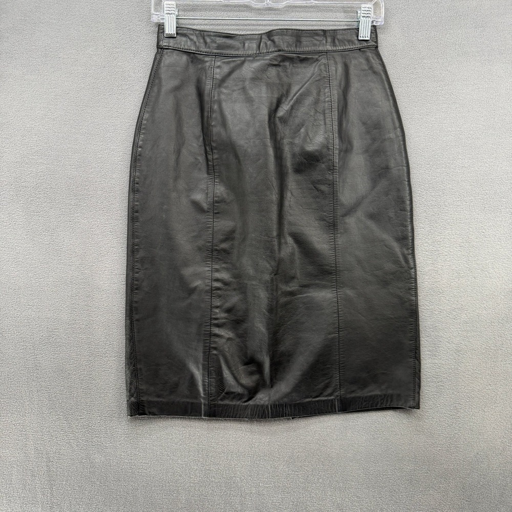 Wilsons Leather Black Genuine Leather Pencil Skirt Vintage Size 7/8 High Waist